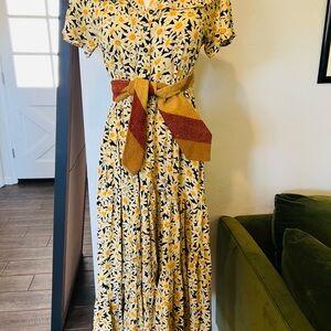 Topshop Sunflower Midi Dress